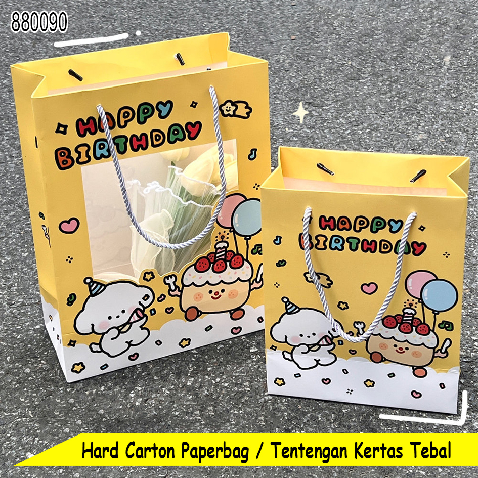 

Paperbag Mika Transparant Ulang Tahun Goodie Bag Kantong Kertas Happy Birthday