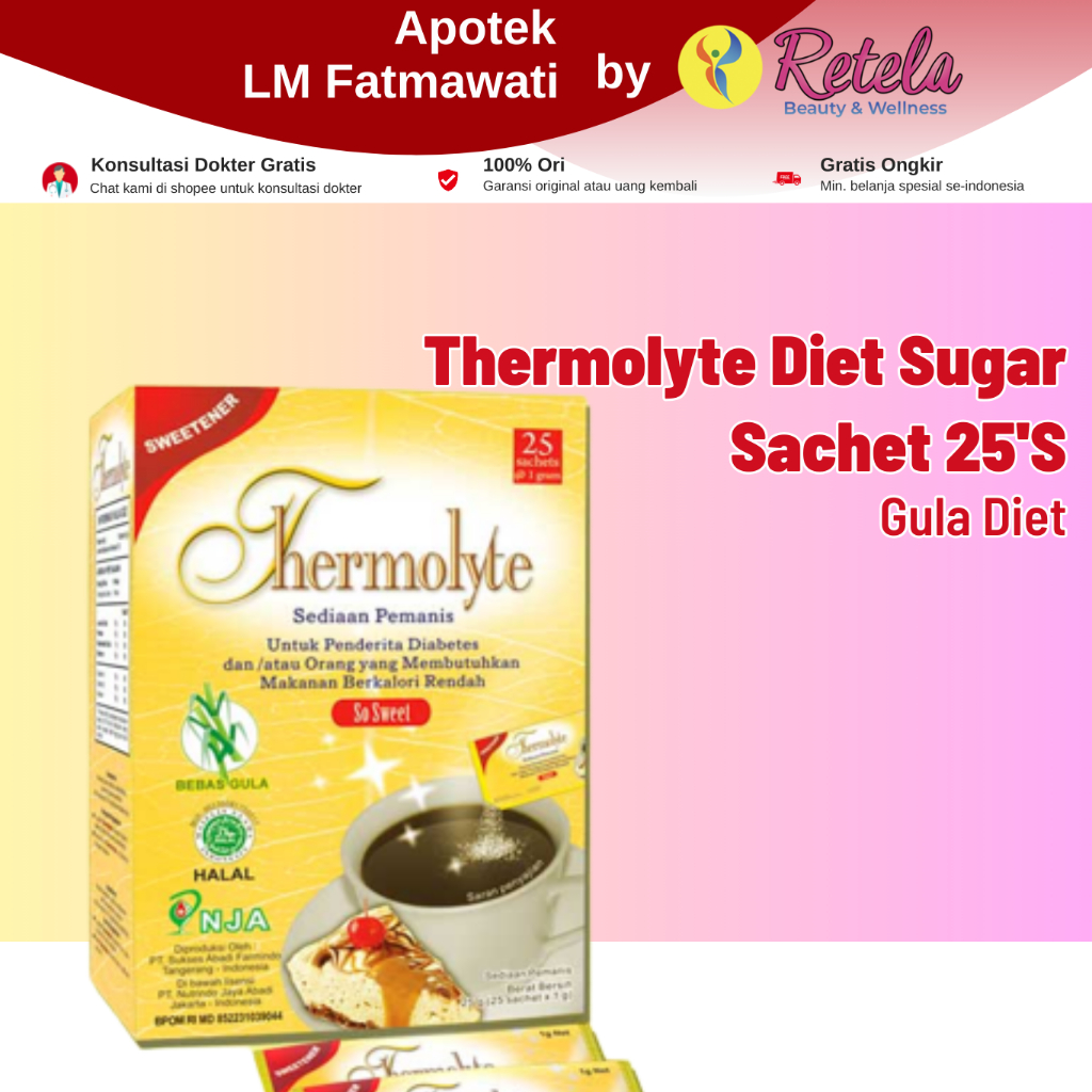 

THERMOLYTE DIET SUGAR 25 SACHET 1GR