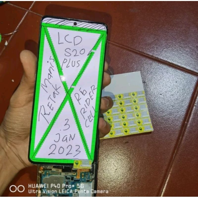 lcd frame samsung s20 plus sm g985 copotan cabutan minus glass retak saja sedikit sentuh lancar lcd 