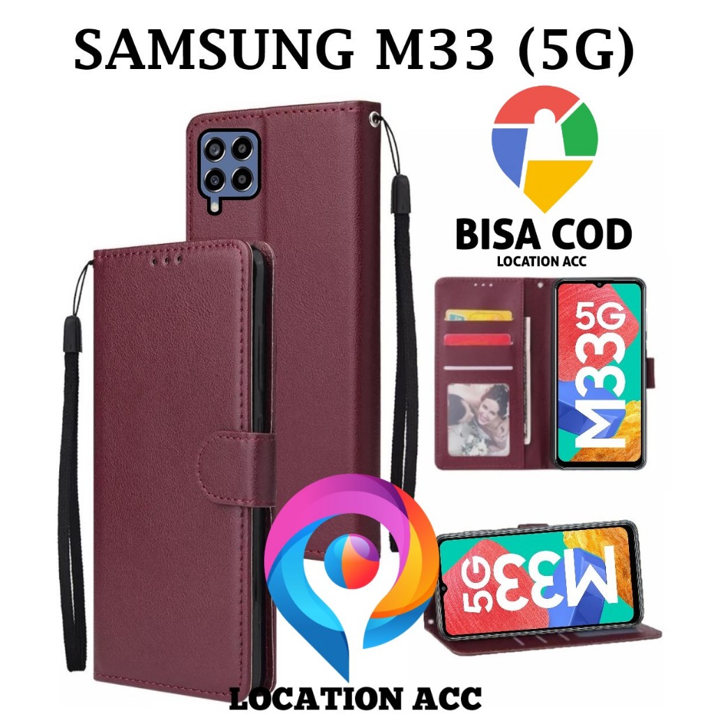 SAMSUNG M33 (5G) FLIP LEATHER CASE PREMIUM-FLIP WALLET CASE KULIT UNTUK SAMSUNG M33 (5G) - CASING DO