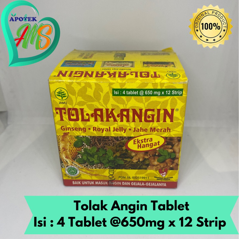 

Tolak angin tablet 1 Box| Isi 12 strip @4 tablet