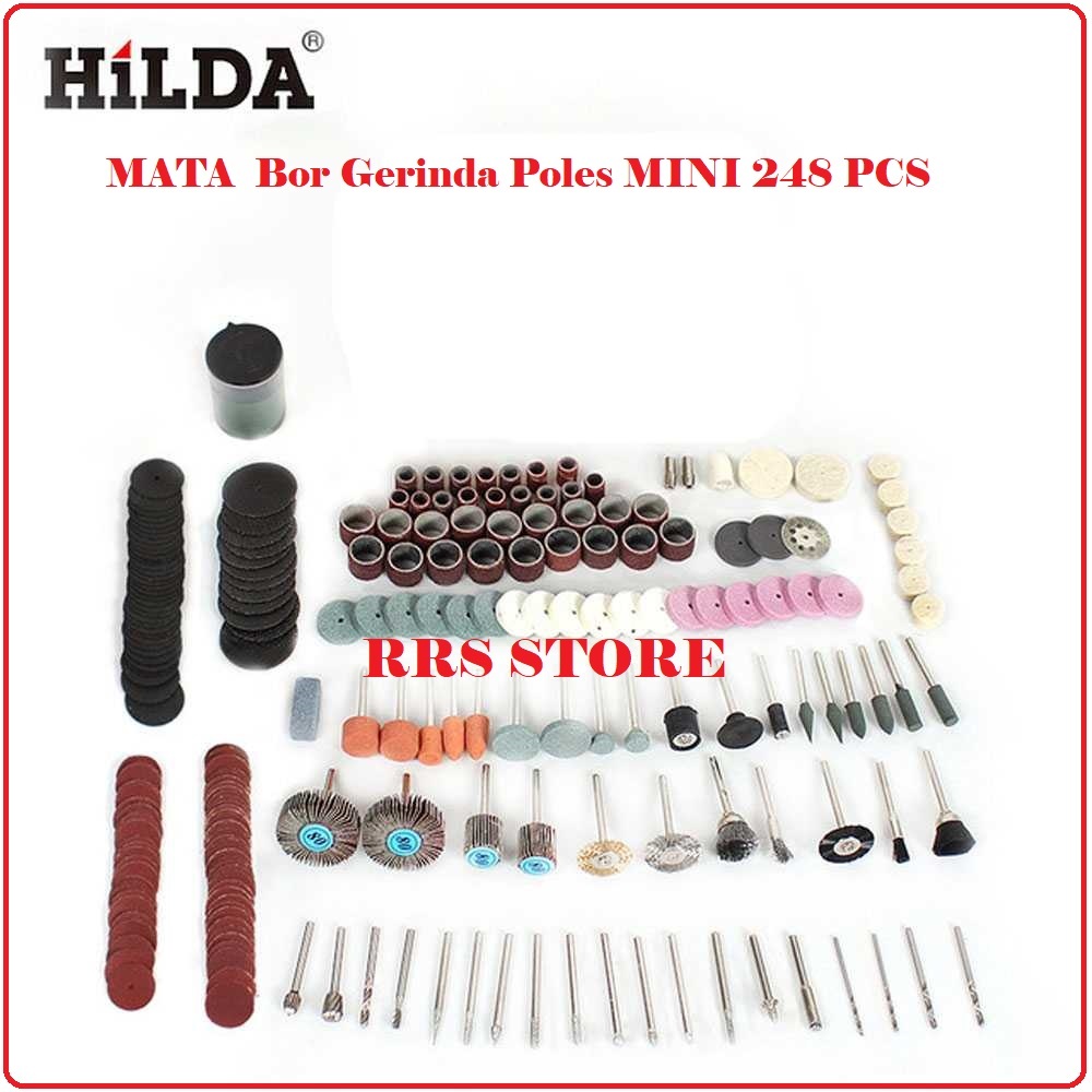 HILDA Set Mata Bor Gerinda Poles Bor Pemotong 248 PCS - KSDMPJ-2 LENGKAP MATA POTONG BESI GERENDA MI