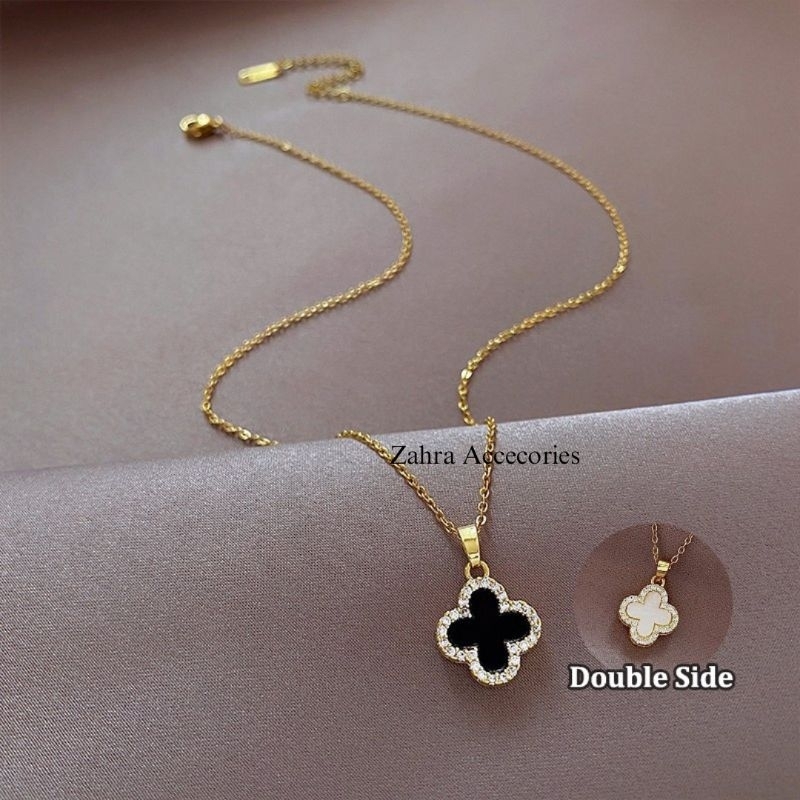 Kalung Kekinian Model clover Titanium