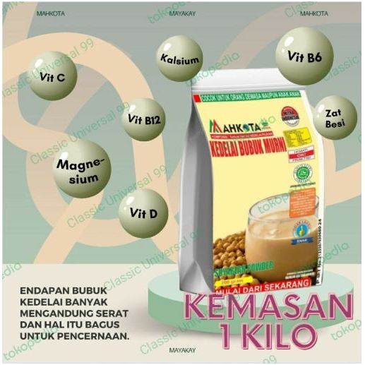 

SUSU KEDELAI BUBUK MURNI (1 Kilo) MAHKOTA