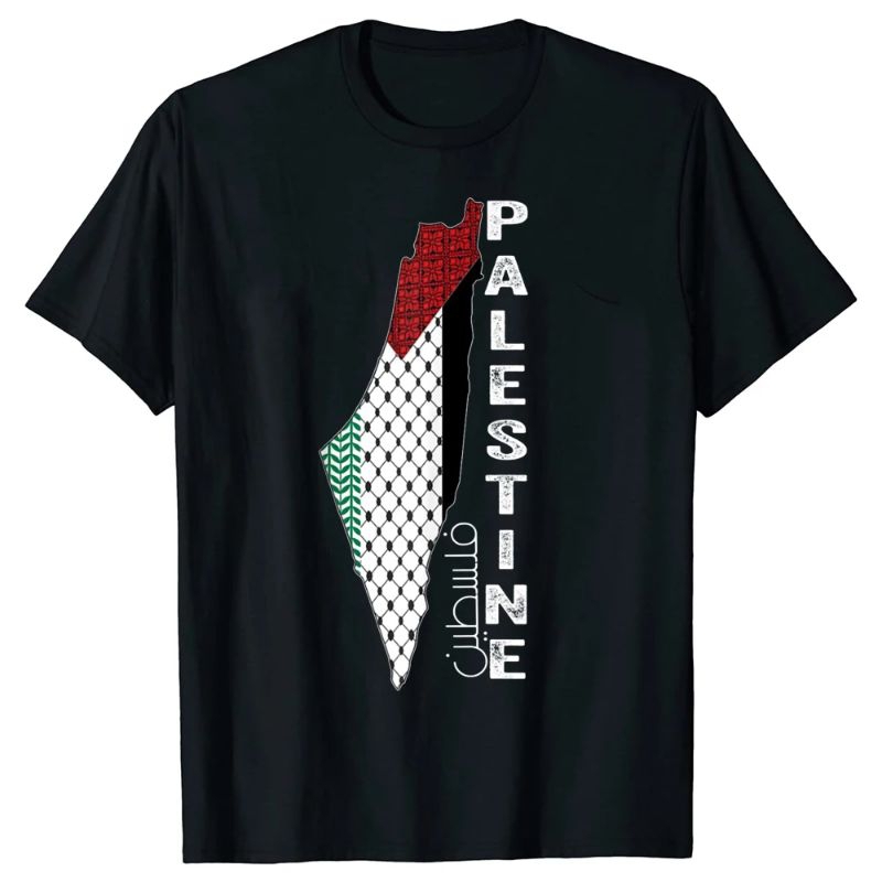 Kaos Distro Palestina Pria Palestine 5XL Kaos Palestina Anak Lengan Pendek Indonesia Kaos Palestina 