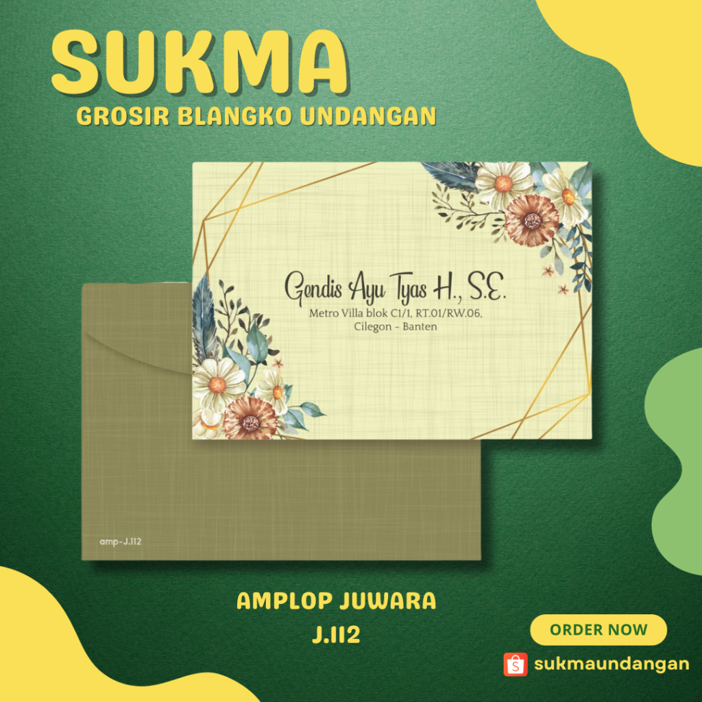 

AMPLOP KONDANGAN NIKAH MURAH JUWARA J.112 50 PCS UKURAN KECIL | SUKMA UNDANGAN