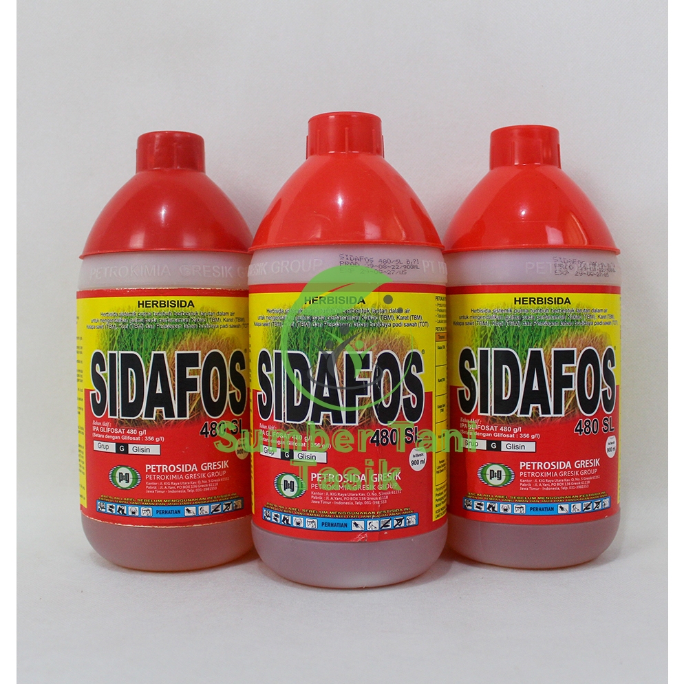 HERBISIDA SIDAFOS 480SL 900 ML HERBISIDA SISITEMIK RACUN PEMBASMI RUMPUT LIAR & GULMA SAMPAI AKAR