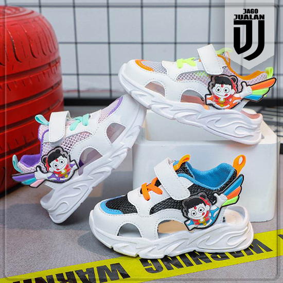 Sandal Gunung Lampu LED Anak usia 1 2 3 4 5 6 tahun / Sandal Sepatu SPORT Anak Balita Perekat Cowok 