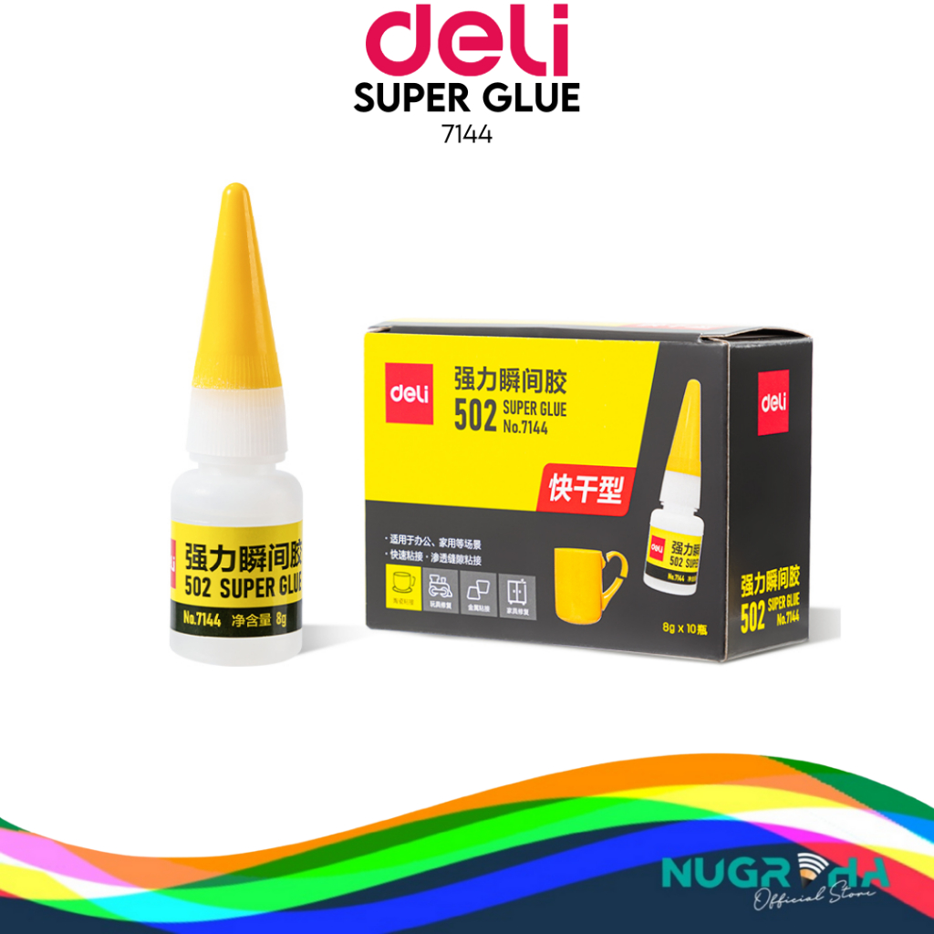 

Deli Super Glue Lem super 8g menempel dan merekat kuat 7144