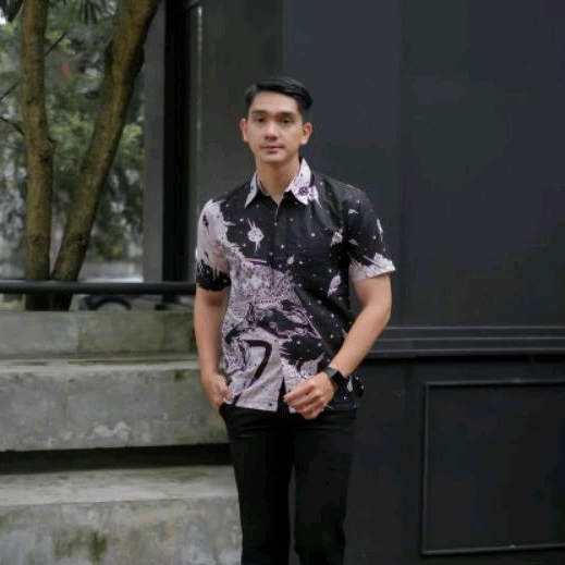 Batik Pria | Kemeja Batik Pekalongan Hitam Manis Grosir Batik Murah Halus Pakain Pria Batik Ozila