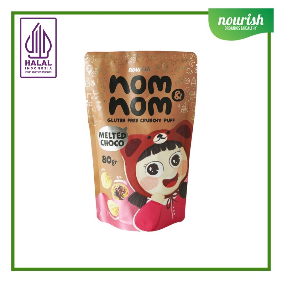 

Nom Nom - Gluten Free Crunchy Puff Melted Choco Soes Kering Isian Coklat 80gr-Jkut