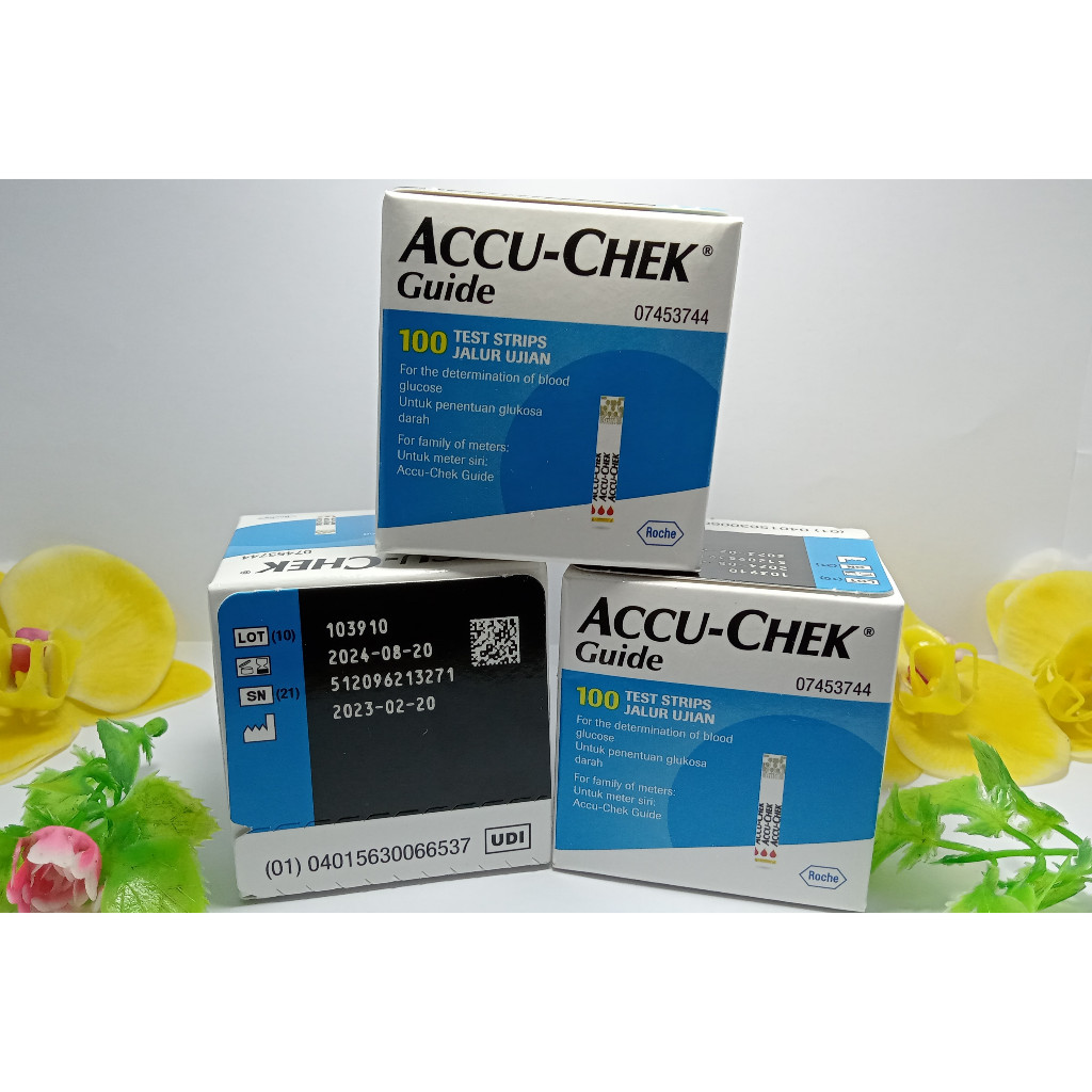 ACCU CHECK GUIDE 100 TEST/STIK GULA DARAH/STRIP GLUCOSE/ACCUCHECK ROCHE