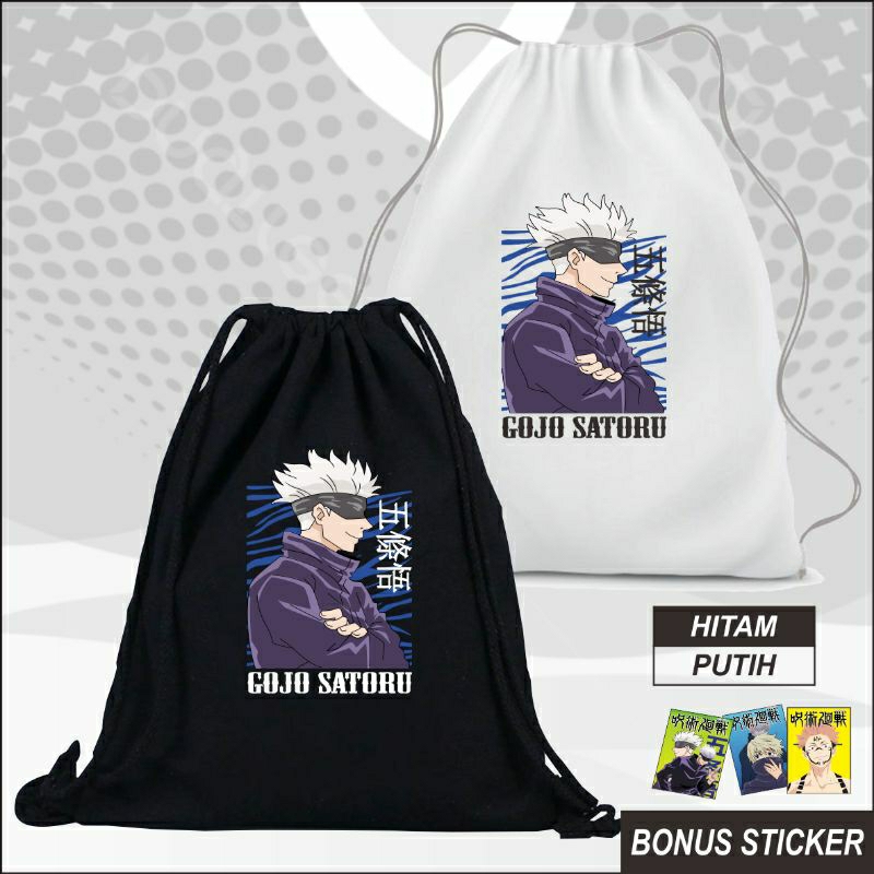 Tas Serut Gendong Stringbag Anime Gojo Satoru Jujutsu Kaisen Manga Jepang V2