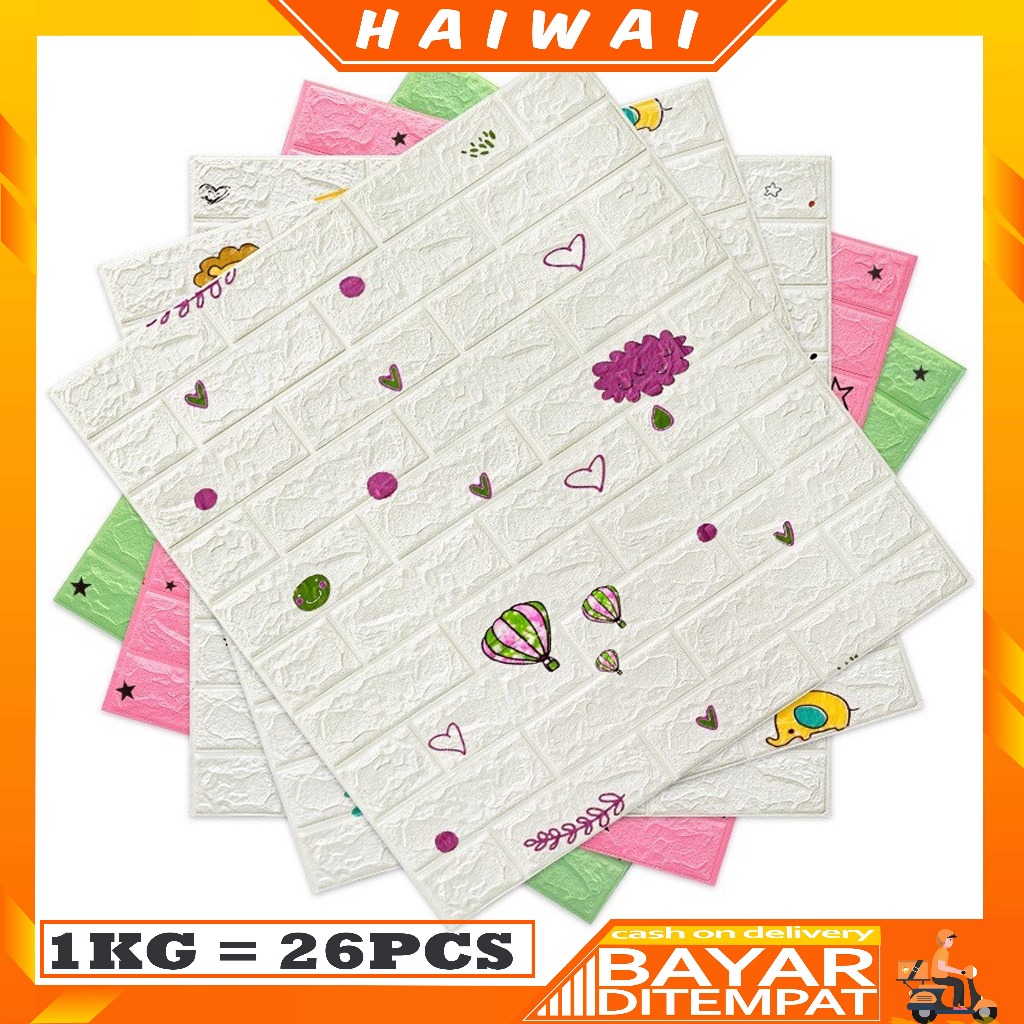 HaiWai COD Wallpaper Dinding Foam 3D 70 x 39 CM Motif Unik Waterproof / walpaper dinding U96 / U137 / U138 / U139