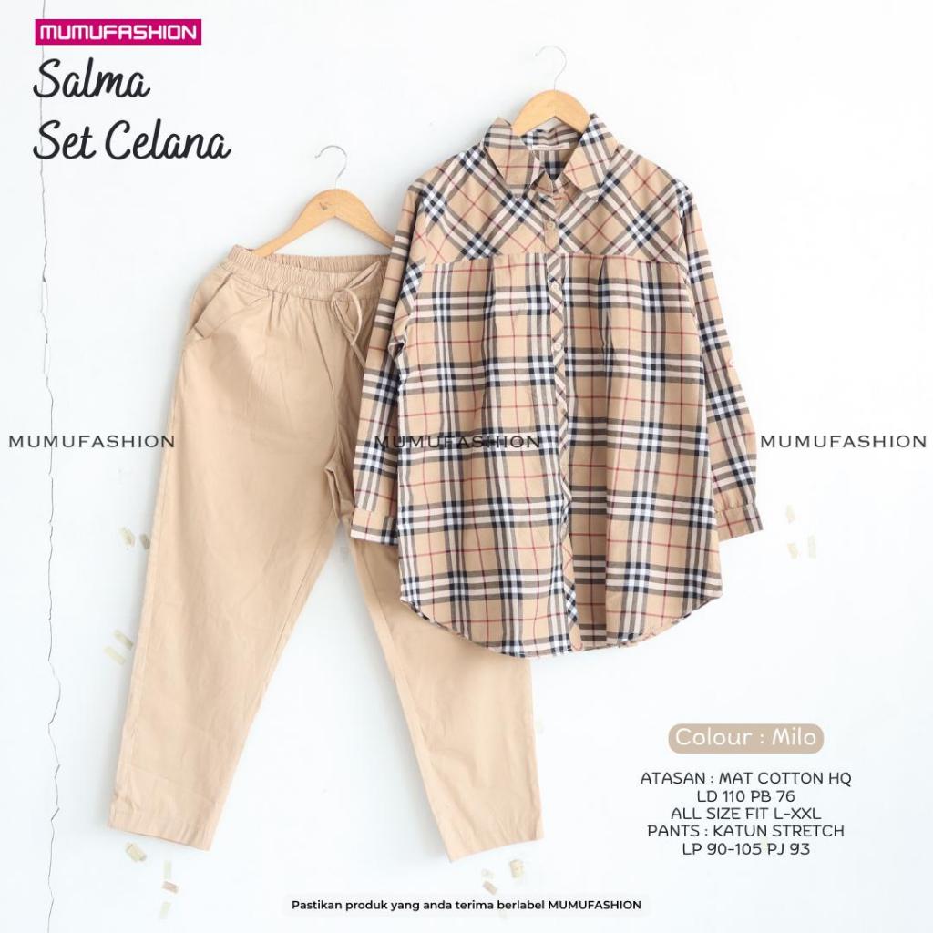 AZRIL - Salma Set Celana by Mumufashion Solo One Set Katun Premium Setelan Baju Ori Solo Terlaris