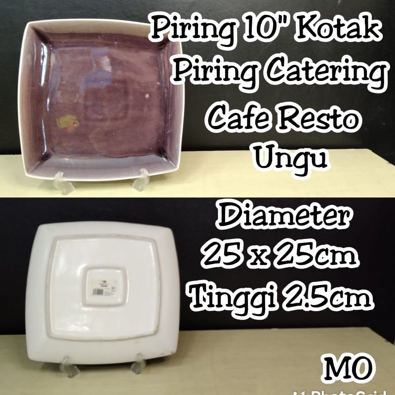 Piring 10" Makan Kotak Keramik Pulpel / Piring Makan Resto Cafe Hotel
