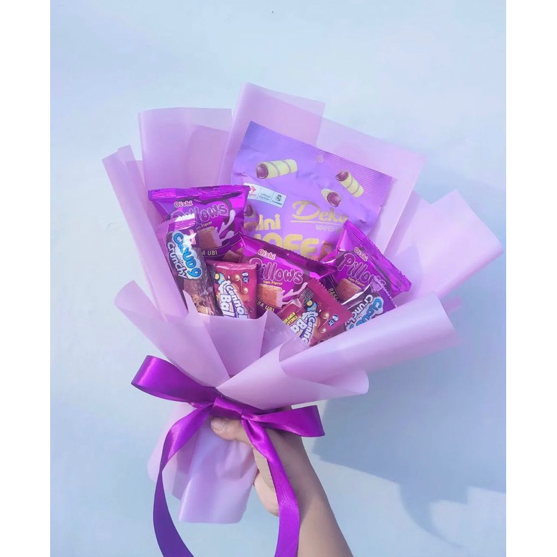 

Buket Snack free packing free kartu ucapan bouquet makanan bucket jajanan medium murah kado wisuda/birthday/gift graduation/unik