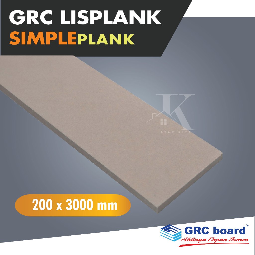 SIMPLE PLANK GRC 8mm x 20cm x 3m / LISPLANK GRC POLOS / LISPLANG GRC /