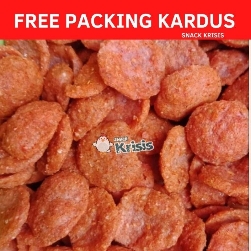 

1 kilogram kerupuk sosreng sosis goreng pedas