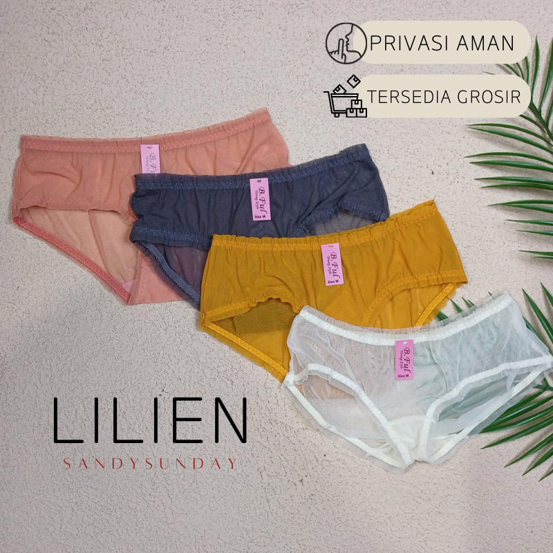 [ LILIEN ] Celana Dalam Wanita Brokat CD Transparan Wanita Sexy Panty / Celana Dalam Cepat Kering Te