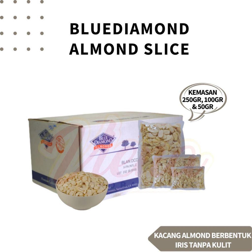 

BlueDiamond Almond Slice / Kacang Almond REPACK 50gr