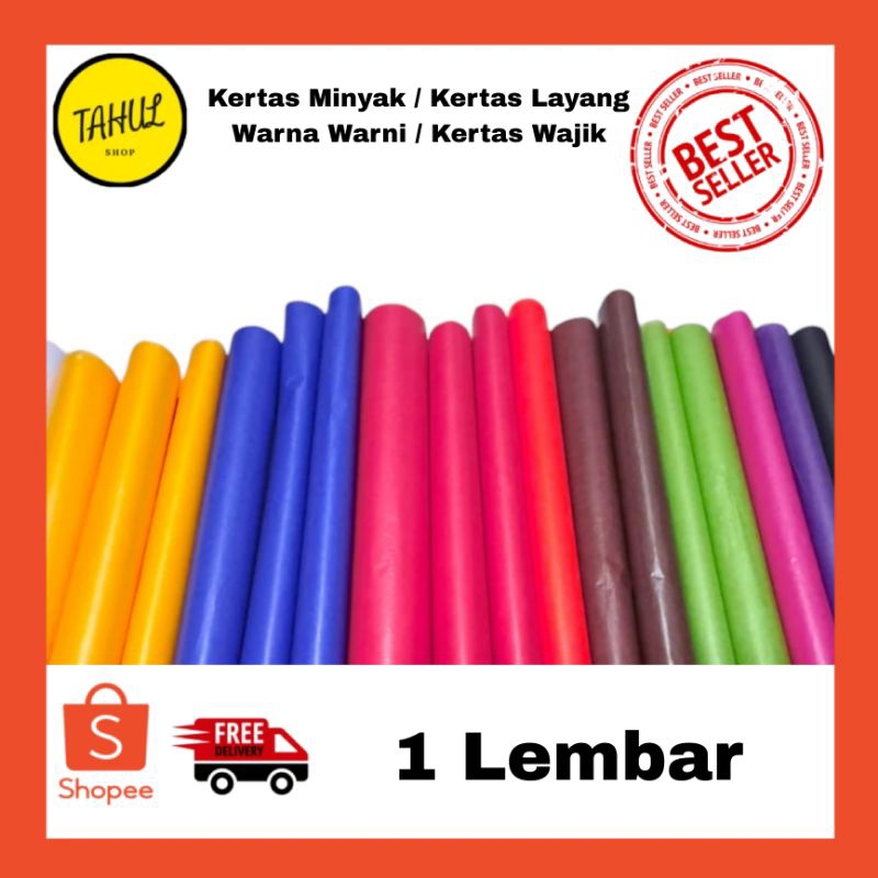 

1 Lembar !!! Kertas Minyak / Kertas Wajik Warna / Kertas Layang Warna Warni