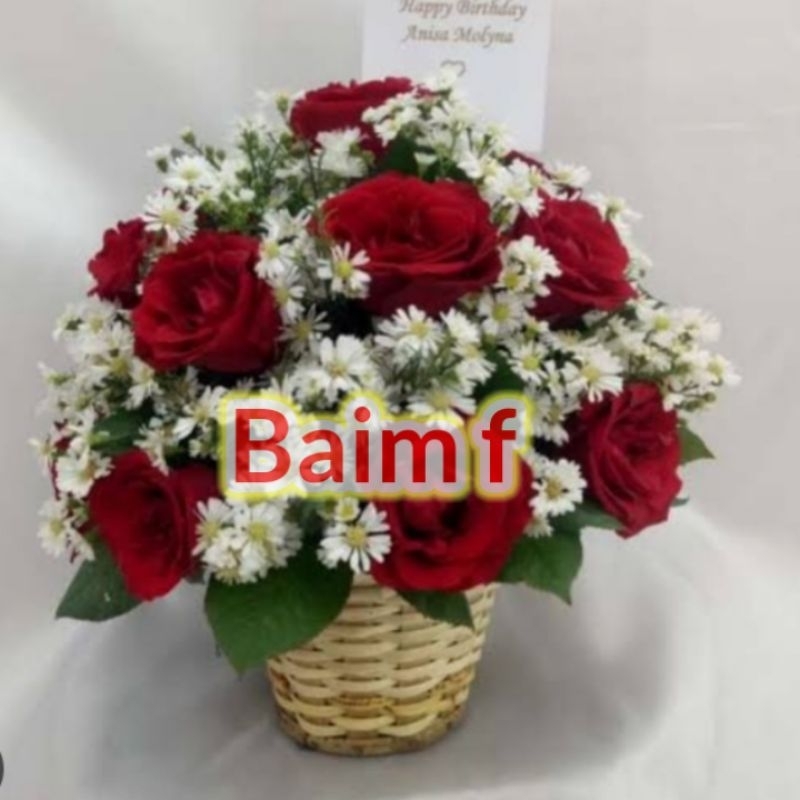 BUNGA MEJA VAS ROTAN