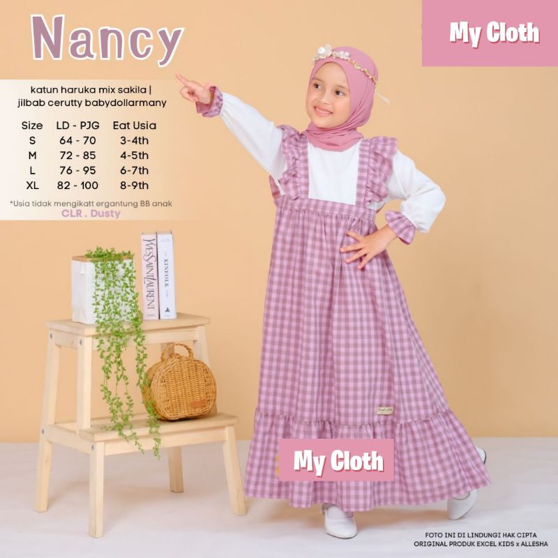 NANCY DRESS KATUN HARUKA MIX SHAKILA HIJAB CERUTY BABYDOLLARMANI DRESS ANAK GAMIS ANAK BAJU ANAK DRE