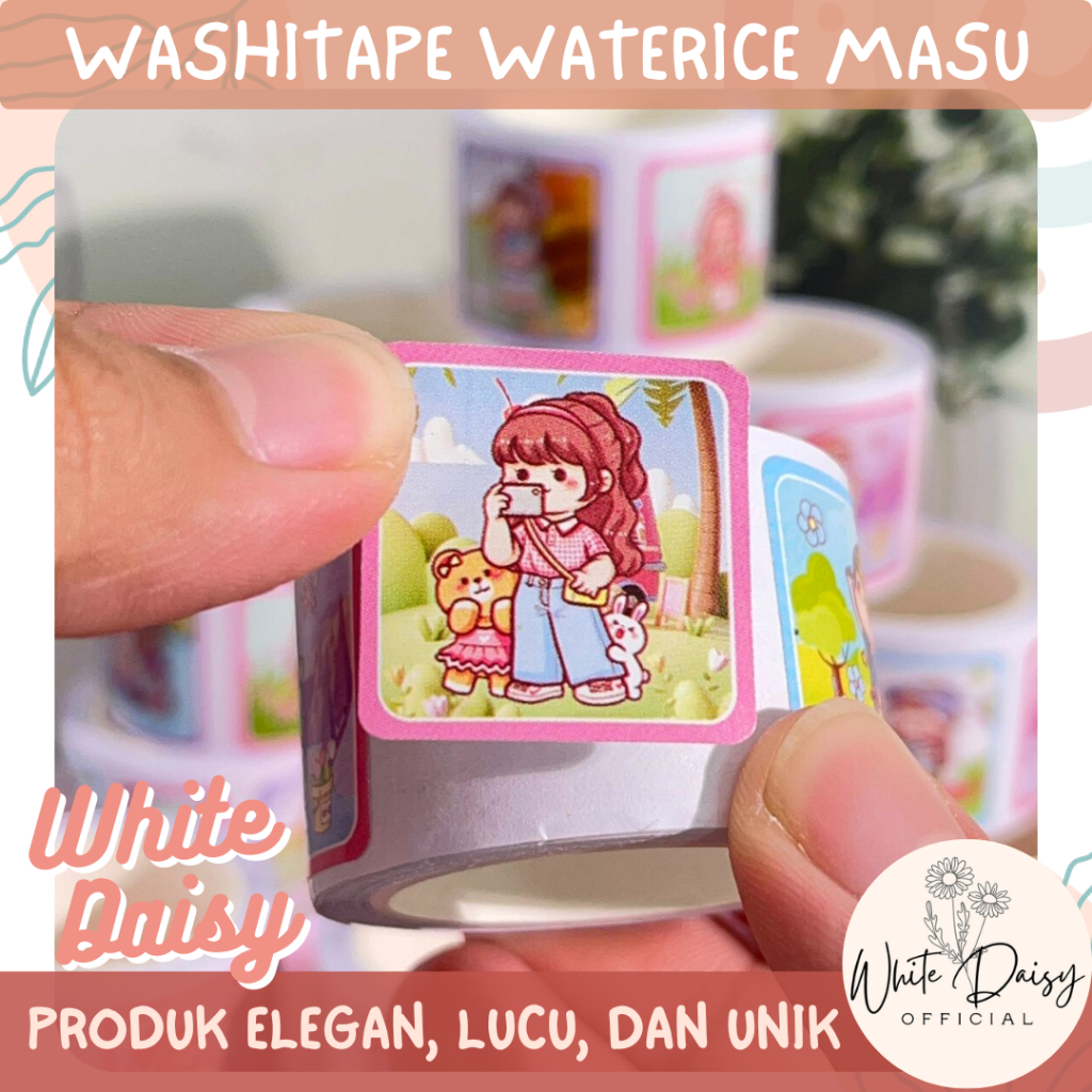 

Washitape waterice masu premium lucu imut unik (1 Roll) kartun