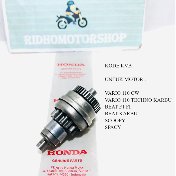 GRANAT GIGI PINION STARTER GEAR ASSY KVB HONDA VARIO 110 CW VARIO 110 TECHNO KARBU SCOOPY SPACY  BEA
