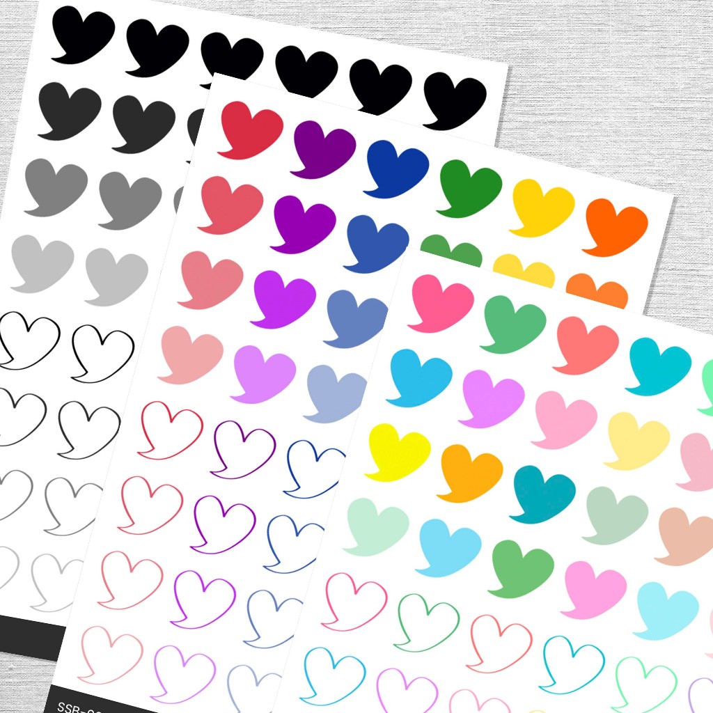 

Stiker Heart / Hati Transparan Warna Palette Gradasi ± 1,4CM x 1,3CM Sticker Dekorasi Jurnal Journal Journaling Bujo Scrapbooking