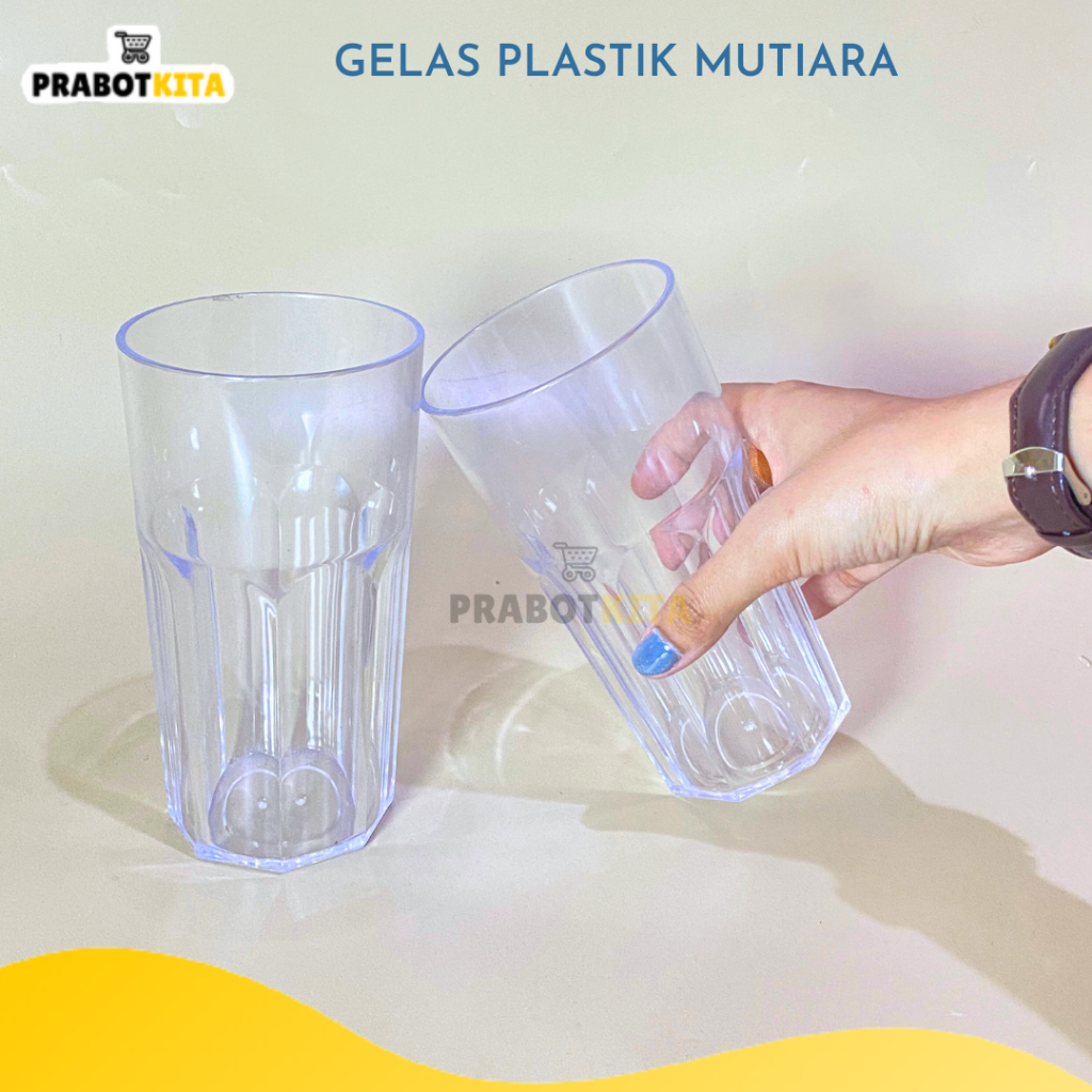 Gelas Plastik Transparan - Gelas Belimbing / Gelas Bening Tidak Mudah Pecah / Gelas Jus Gelas Cafe