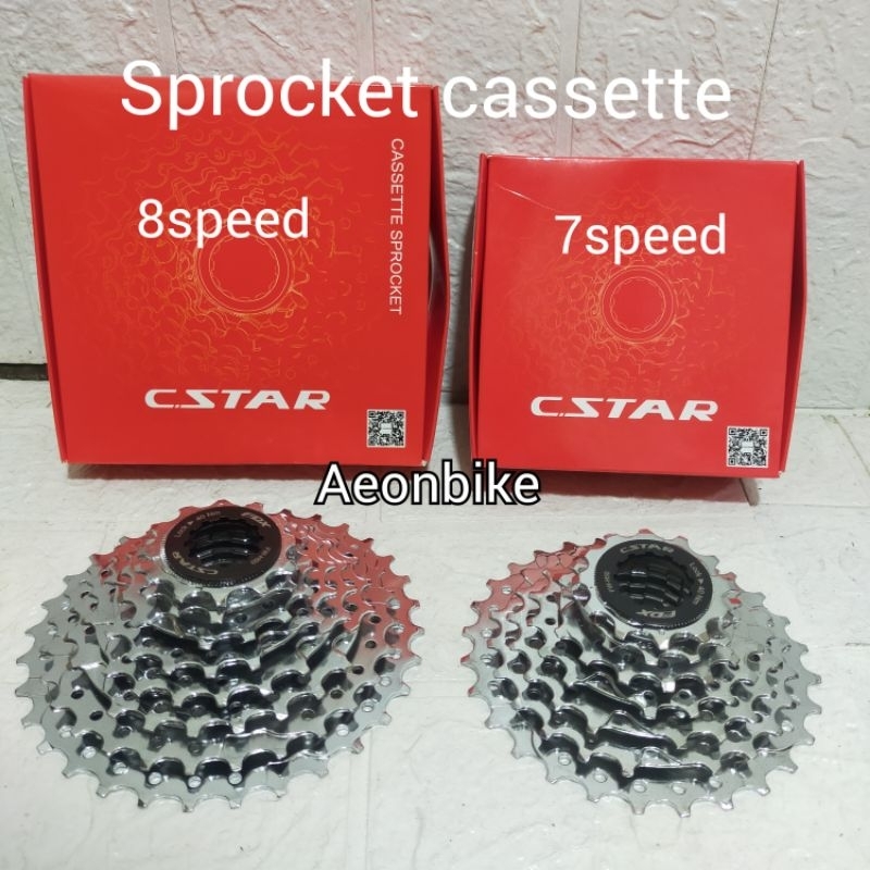 sprocket freewheel cstar 7 speed 11-28t 8speed 11-32t model cassette gear sepeda mtb lipat roadbike 