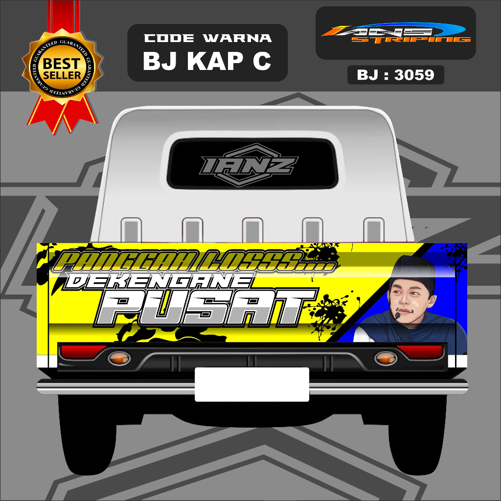 BJ 3059 DECAL BAK BELAKANG MOBIL PICK UP- MOBIL PICK UP GRAND MMAX/L300/CARRY- DESAIN TERBARU DECAL 