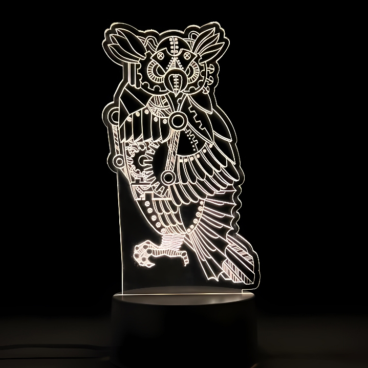 Acrylic led 3D OWL / lampu tidur / led akrilik/ hadiah lampu 3d / acrylic night light / Standing Lam