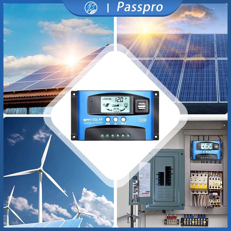 50A 12V 24V Solar Charge Controller AUTO Dual USB Solar Charge  Discharge Controller
