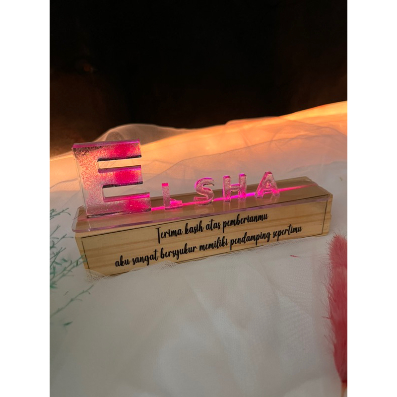 Resin Nama lampu tidur, hadiah untuk pacar dll
