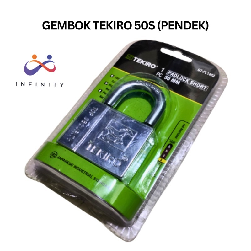 KUNCI GEMBOK TEKIRO 50 mm LEHER PENDEK ANTI HUJAN PAGAR RUMAH RUKO INFJ