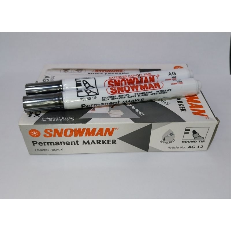 

1pcs Spidol Snowman Permanen Marker Hitam