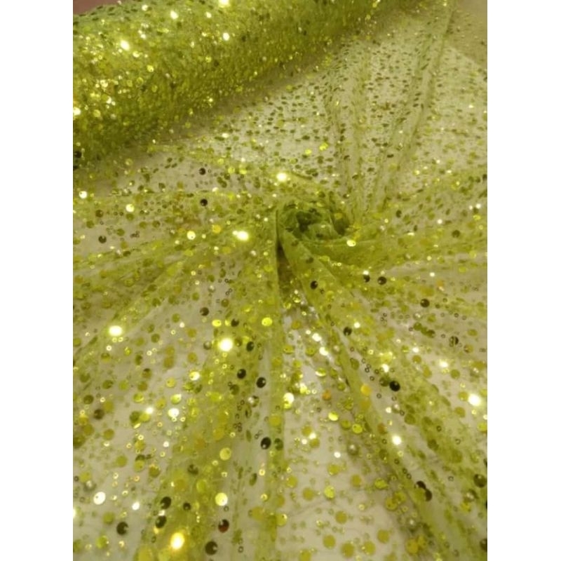 Kain Tile Siquen Mutiara Payet/Kain Kebaya Sequin Full Payet Mutiara/Kain Tile Mutiara/Kain Kebaya M