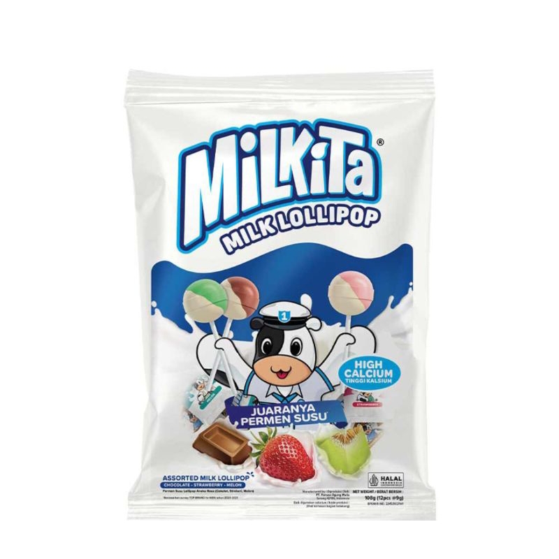 

milkita lolipop assorted 108 gr