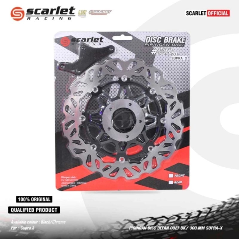 Scarlet Racing Piringan Cakram Depan Supra X UK 300mm + Braket