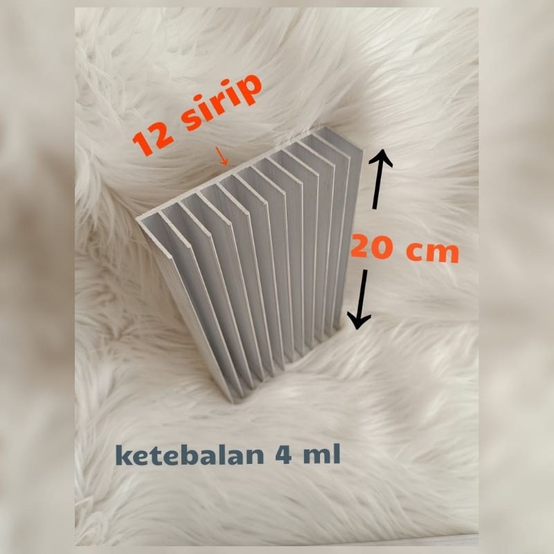heatsink pendingin 12 sirip 20 cm hs 12s 20cm KETEBALAN 4 mm