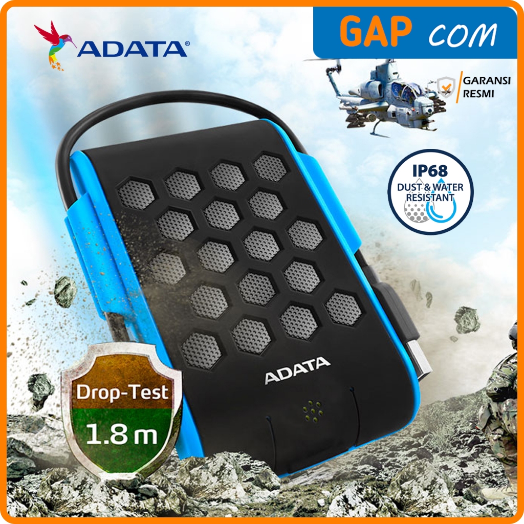 Hardisk External 1TB 2TB Adata HD720 Rugged Antishock Waterproof IP68