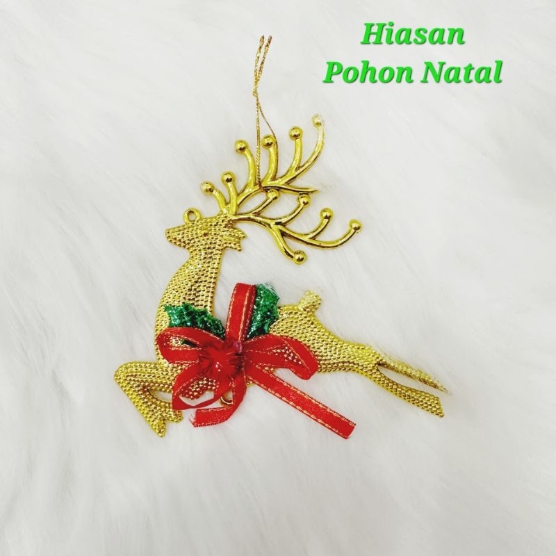 DEKORASI POHON NATAL RUSA PITA / HIASAN POHON NATAL RUSA PITA / GANTUNGAN POHON NATAL