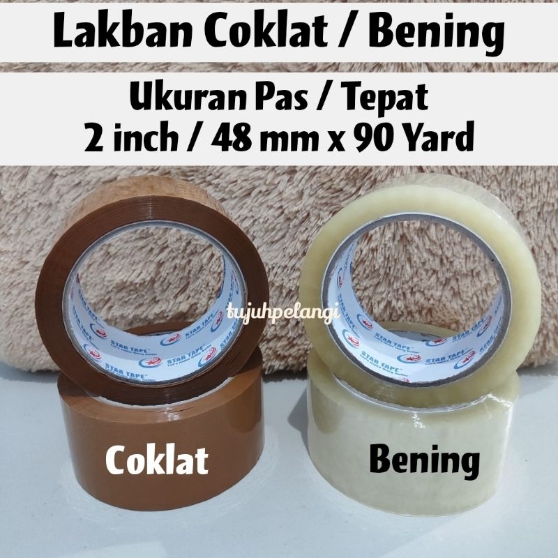 

Lakban Coklat / Bening Uk. 2 inch 48mm x 90 Yarr