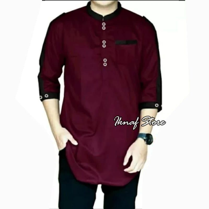 Baju Koko Kurta Zaka Lengan 3/4 Bahan Katun Terbaru