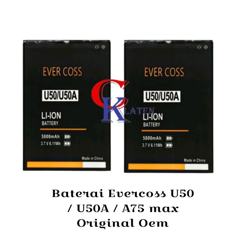 Baterai Evercoss U50 / U50A / A75 max Original Oem