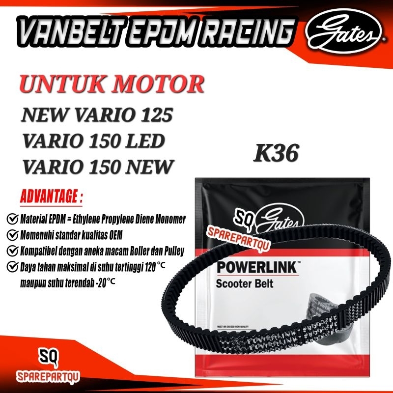 VANBELT VARIO 125 VARIO 150 NEW LED VBELT BELT GATES K36