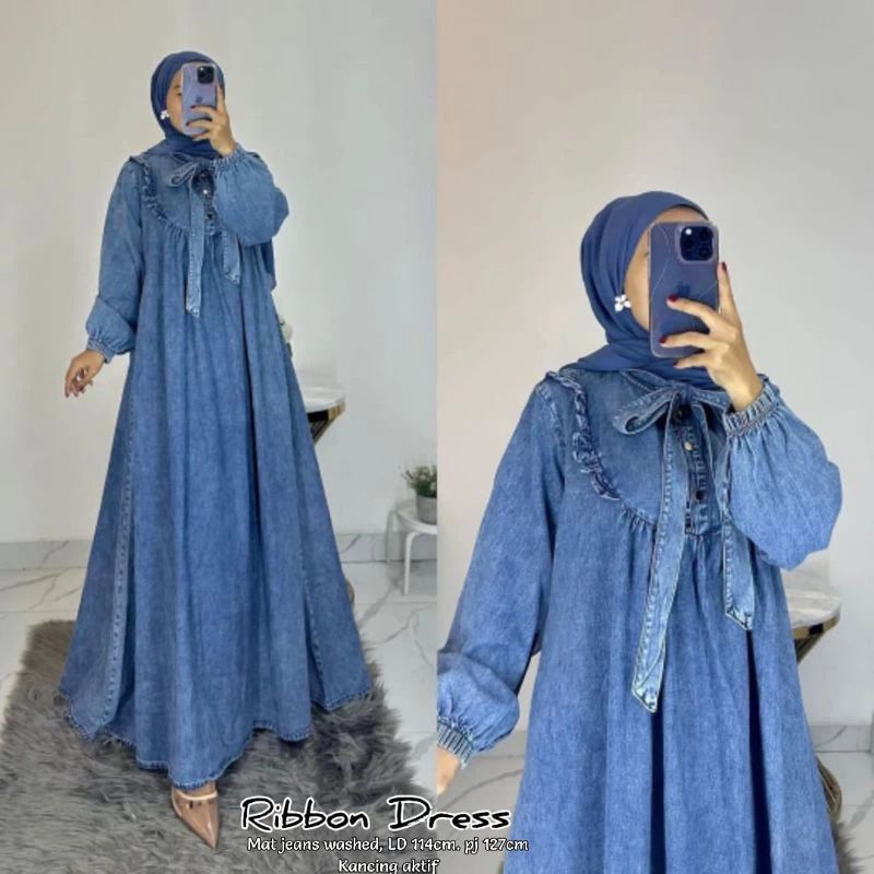 Vista jumbo maxy jeans/Ribbon Jeans Dress jumbo